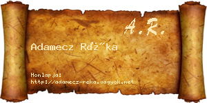 Adamecz Réka névjegykártya