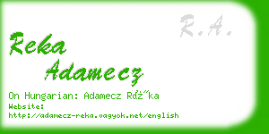 reka adamecz business card